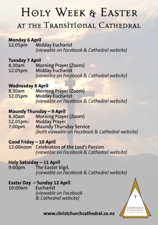 Transitional Catherdral of Christchurch Holy Week 2020